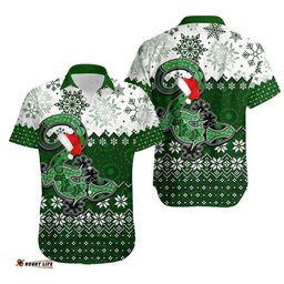 Aboriginal Christmas Lizard Hawaiian Shirt Green Style