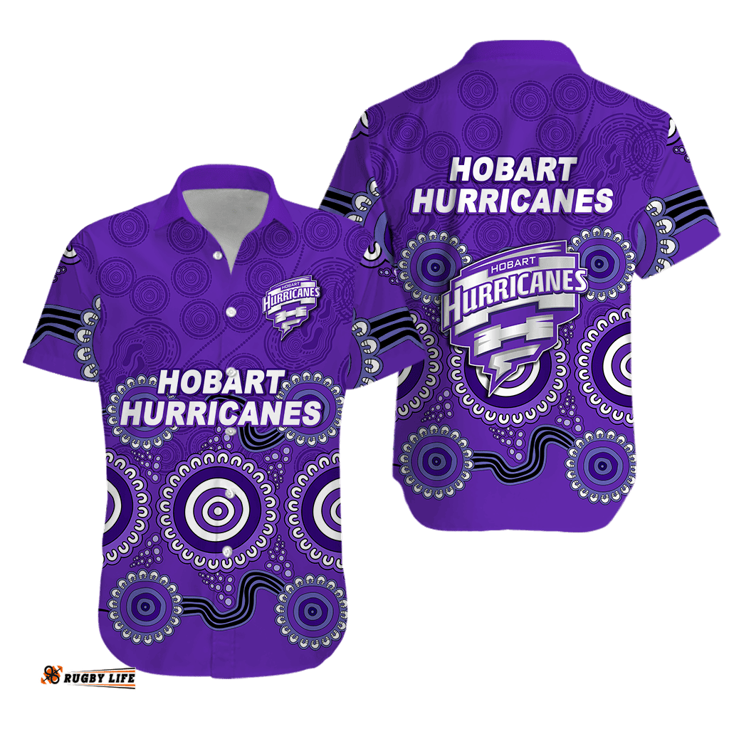 Hobart Hurricanes Aboriginal Cricket Hawaiian Shirt