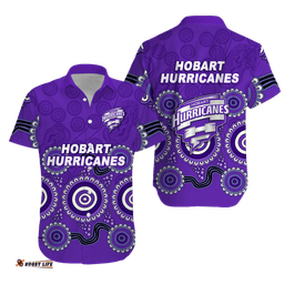 Hobart Hurricanes Aboriginal Cricket Hawaiian Shirt