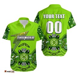 Custom Personalised And Number Sydney Thunder Cricket Aboriginal Vibe Hawaiian Shirt