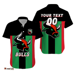 Custom Personalised Harvey Bulls Football Hawaiian Shirt