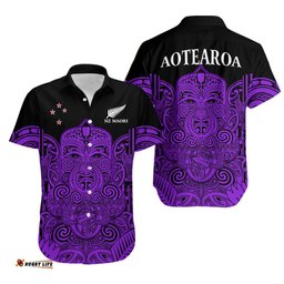 New Zealand Tiki Rugby Hawaiian Shirt NZ Maori Koru Pattern Ver.04