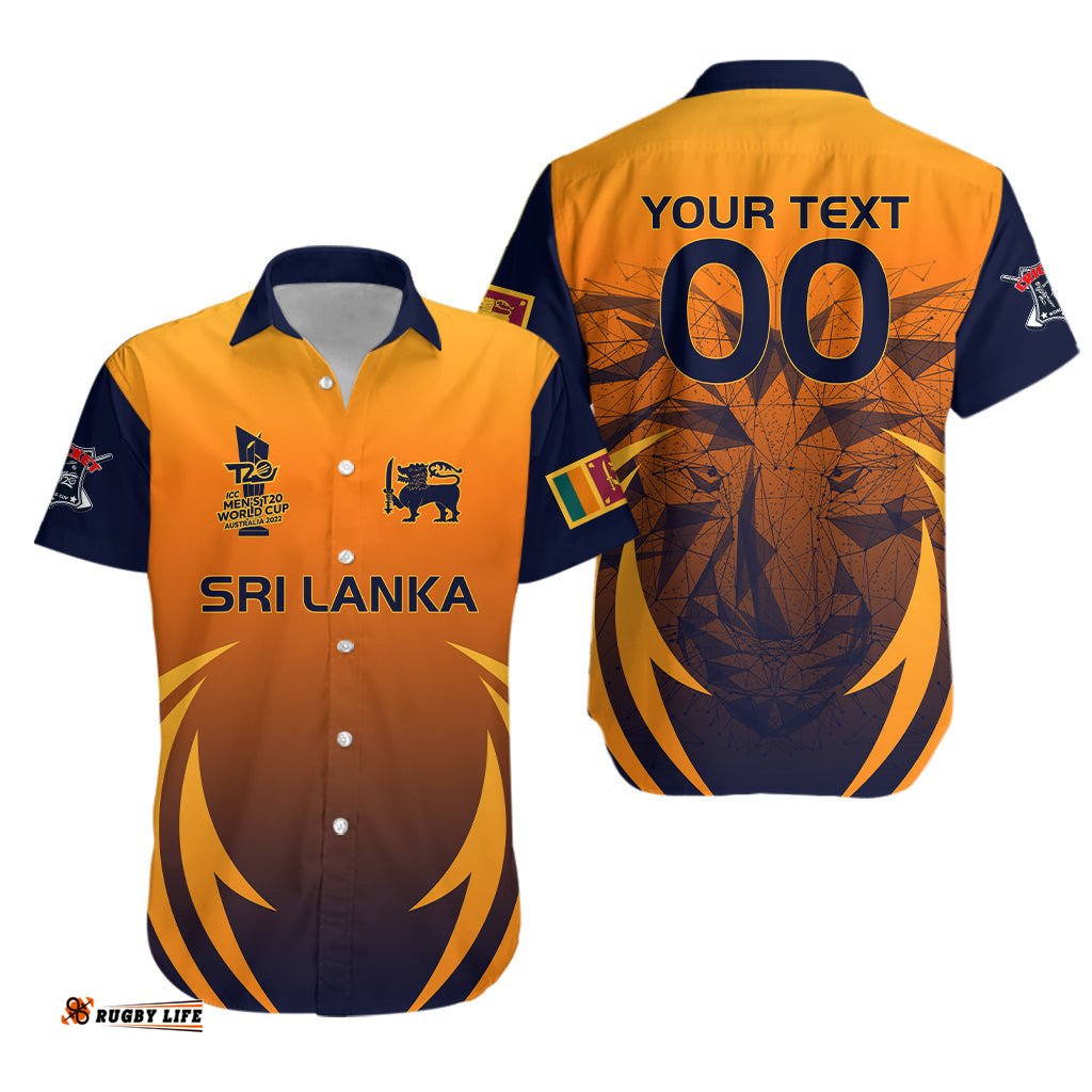 Custom Personalised Sri Lanka Cricket The Lions T20 World Cup Men's Hawaiian Shirt