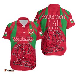 Custom Text And Number Wales Rugby Hawaiian Shirt The Dragons National Team Come On Cymru