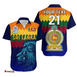 Custom Personalised Sri Lanka The Lions Cricket Men's T20 World Cup Hawaiian Shirt