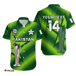 Custom Text And Number Pakistan Cricket Hawaiian Shirt Champions Mens T20 WC