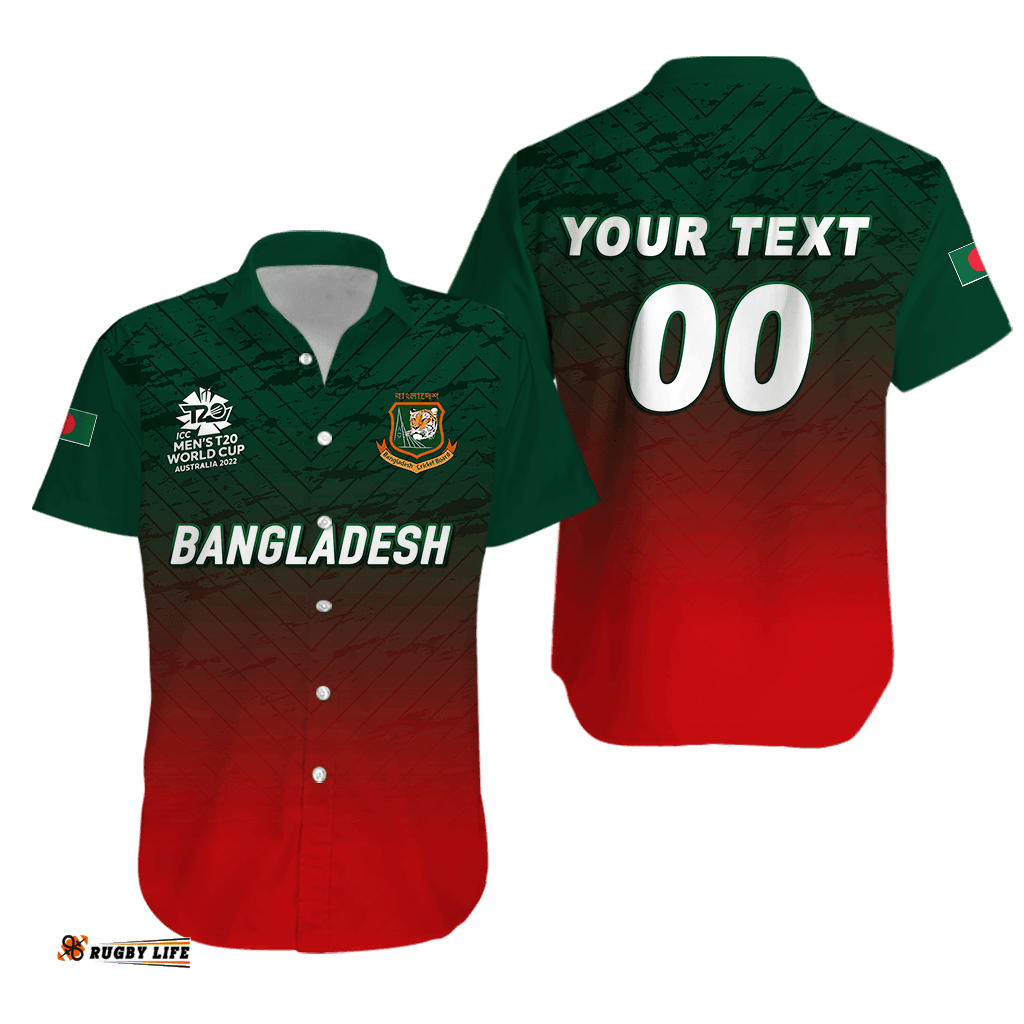 Custom Personalised Bangladesh Cricket Men's T20 World Cup Pride Hawaiian Shirt