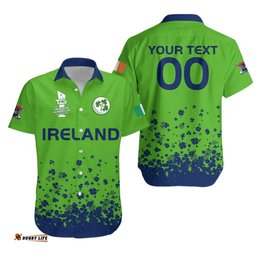 Custom Personalised Cricket Clover Flower T20 World Cup Men's Hawaiian Shirt