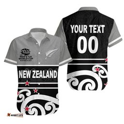 Custom Personalised And Number New Zealand Cricket Men's T20 World Cup Hawaiian Shirt
