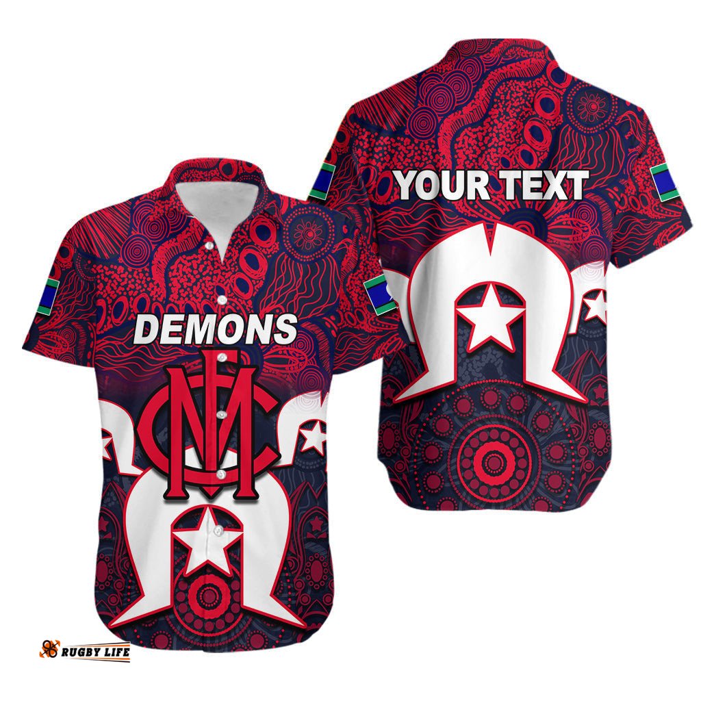 Custom Personalised Demons Australian Football ATorres Strait Islanders Mix Aboriginal Hawaiian Shirt