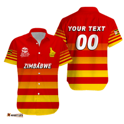 Custom Personalised Zimbabwe Cricket Men's T20 World Cup Pride Hawaiian Shirt