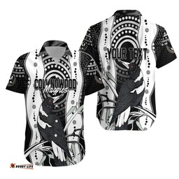 Personalised Collingwood Magpies Aboriginal Hawaiian Shirt Artsy Vibes