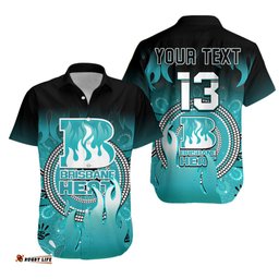 Custom Text and Number Brisbane Heat Hawaiian Shirt Aboriginal Sunshine