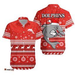 Dolphins Rugby Hawaiian Shirt Christmas Redcliffe