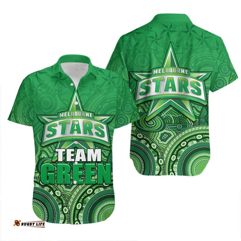 Melbourne Team Green Indigenous Aboriginal Stars Arts Hawaiian Shirt