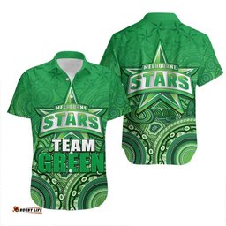 Melbourne Team Green Indigenous Aboriginal Stars Arts Hawaiian Shirt