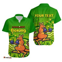 Custom Personalised Kangaroo Boxing Hawaiian Shirt Aboriginal