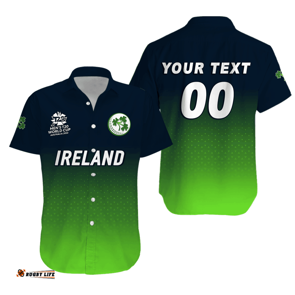 Custom Personalised Ireland Cricket Men's T20 World Cup Pride Hawaiian Shirt