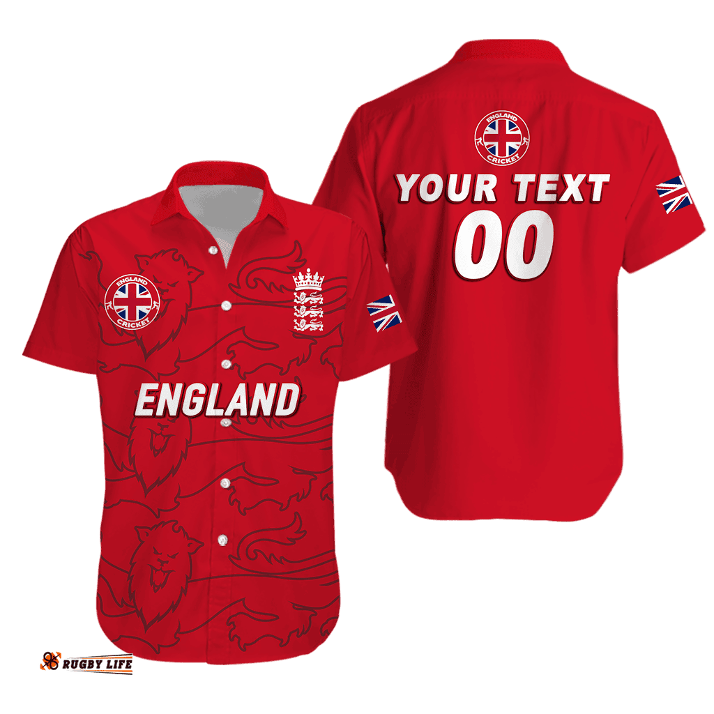 Custom Personalised England Cricket Pride Hawaiian Shirt