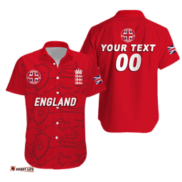 Custom Personalised England Cricket Pride Hawaiian Shirt