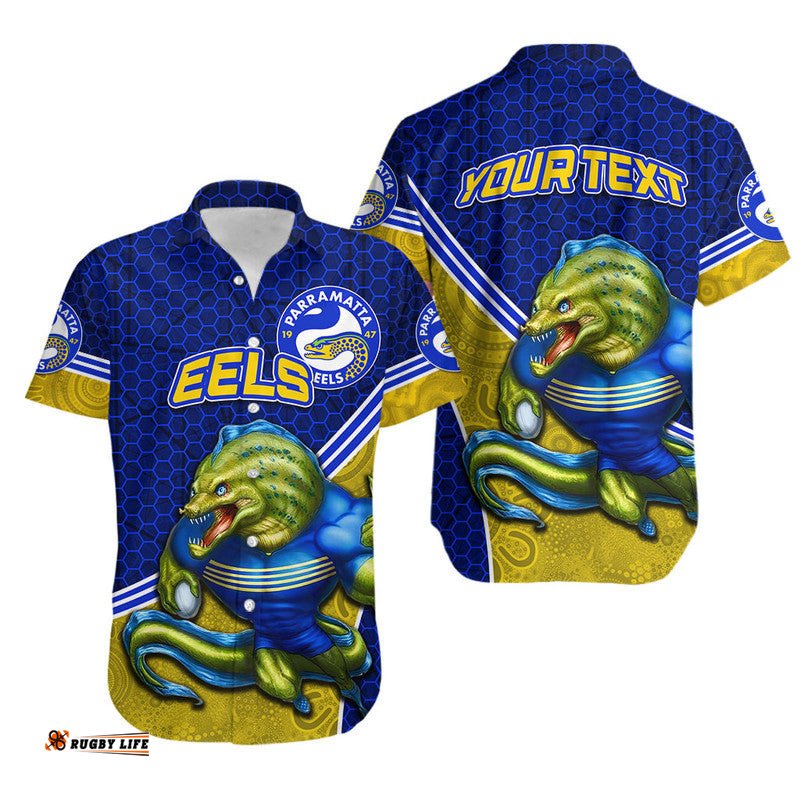 Custom Personalised Eels Rugby Hawaiian Shirt Mix Aboriginal Simple