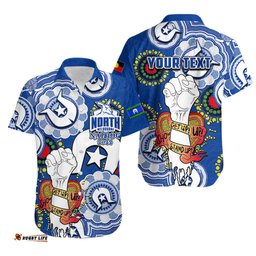Custom Personalised Kangaroos Australian Football Hawaiian Shirt NAIDOC Week Let's Fight Together