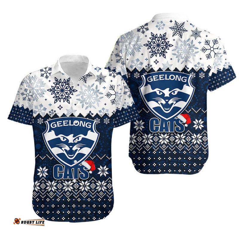 Geelong Cats Hawaiian Shirt Christmas