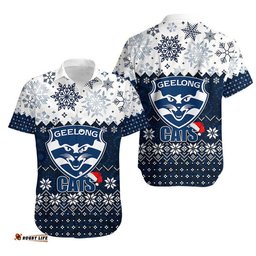 Geelong Cats Hawaiian Shirt Christmas