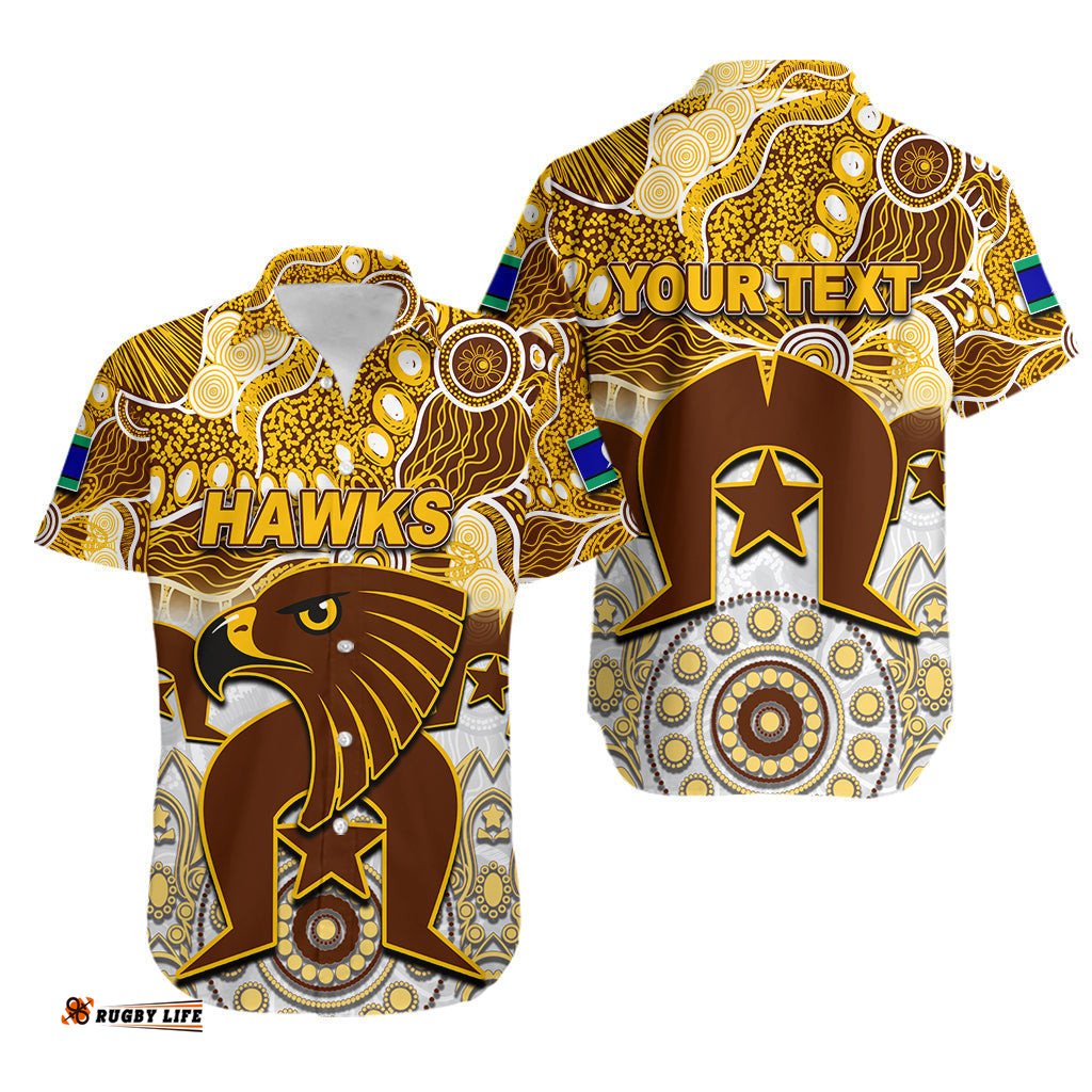 Custom Personalised Hawks Australian Football Torres Strait Islanders Mix Aboriginal Hawaiian Shirt