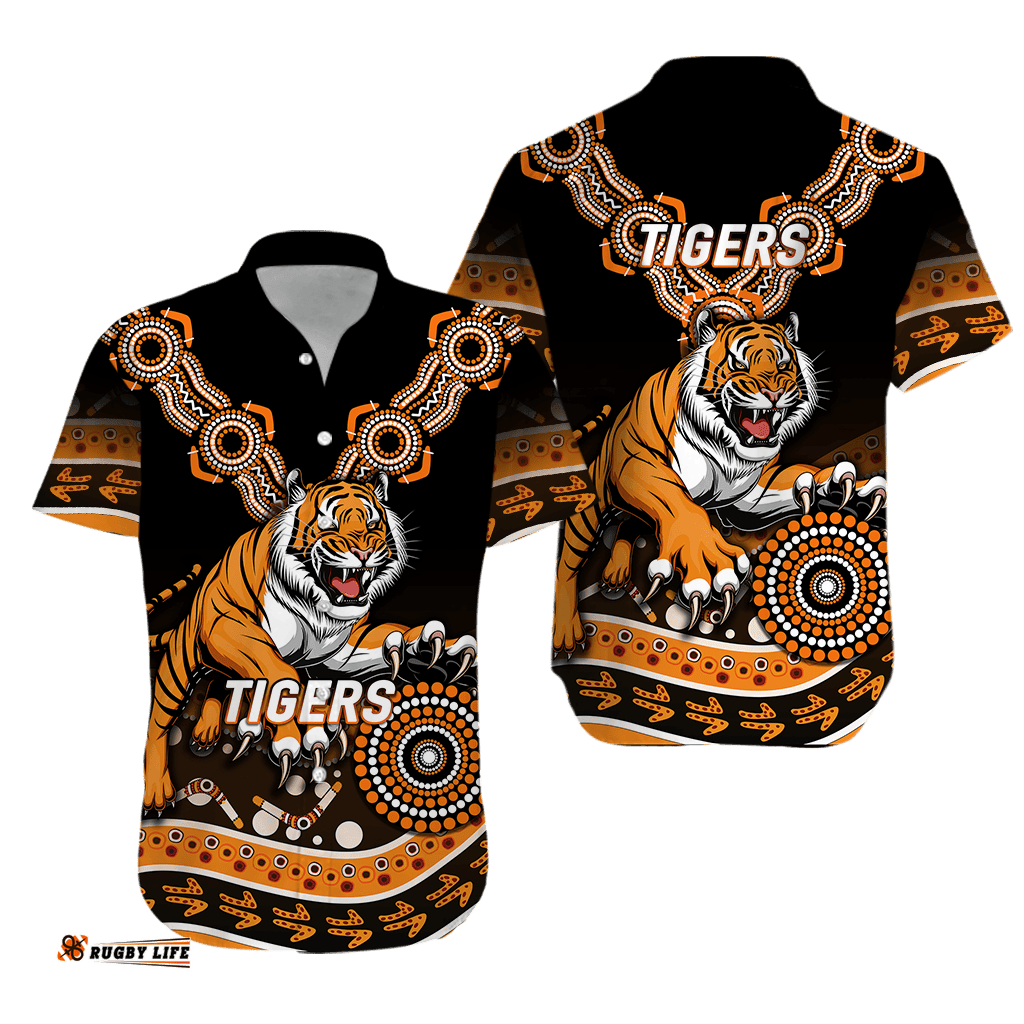 Tigers Rugby Aboriginal Art Hawaiian Shirt