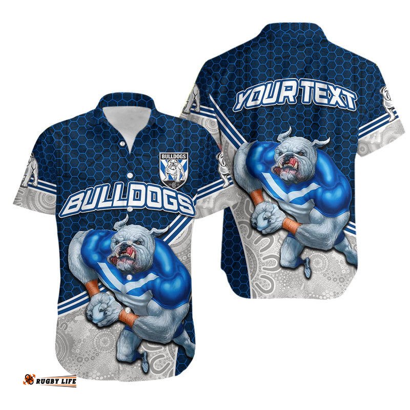 Custom Personalised Bulldogs Rugby Hawaiian Shirt Mix Aboriginal Simple