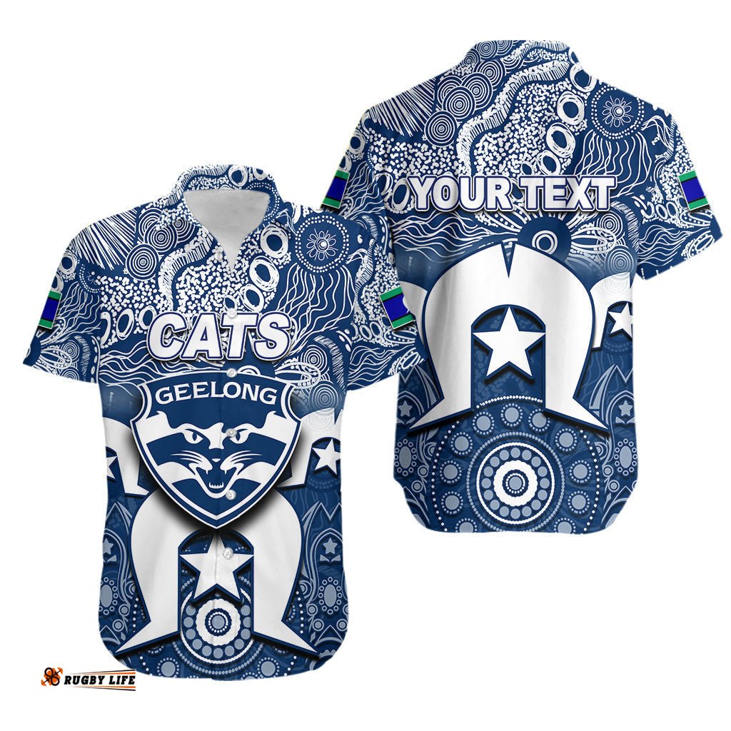 Custom Personalised Cats Australian Football Torres Strait Islanders Mix Aboriginal Hawaiian Shirt