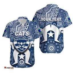 Custom Personalised Cats Australian Football Torres Strait Islanders Mix Aboriginal Hawaiian Shirt