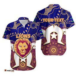 Custom Personalised Lions Australian Football Torres Strait Islanders Mix Aboriginal Hawaiian Shirt