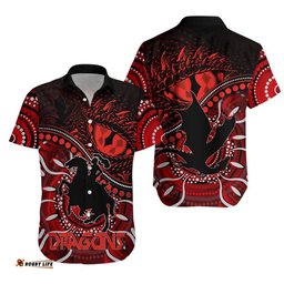 St. George Illawarra Dragons Hawaiian Shirt Dragons Aboriginal Dreamtime Style