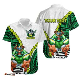 Raiders Rugby Hawaiian Shirt Mix Polynesian