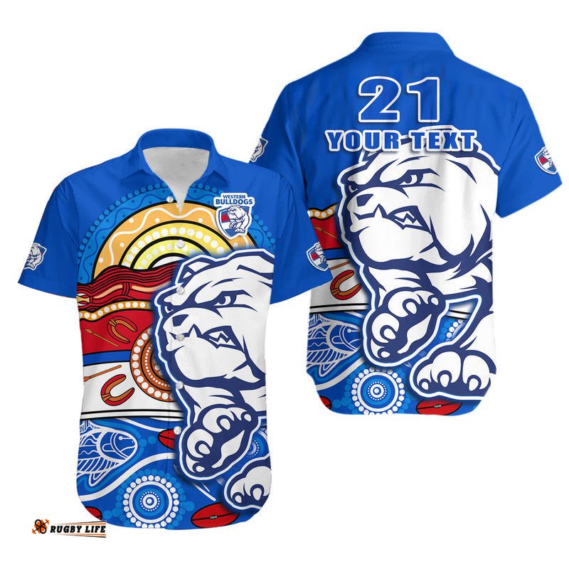 Custom Personalised Western Bulldogs Aboriginal Football Hawaiian Shirt Dogs Style