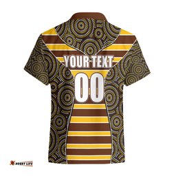 AFL Hawks Hawaiian Shirt Mix Dot Aboriginal