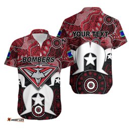 Custom Personalised Bombers Australian Football Torres Strait Islanders Mix Aboriginal Hawaiian Shirt