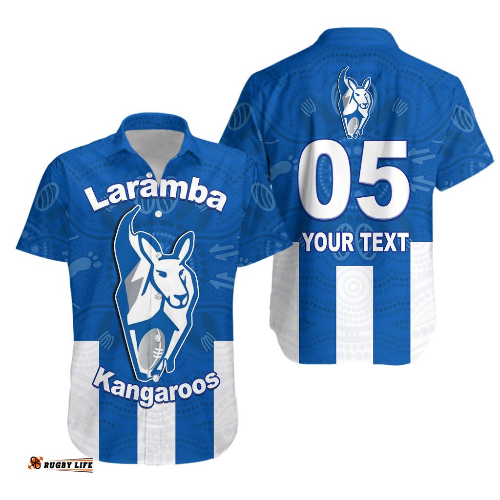 Custom Text and Number Kangaroos Laramba Roos Hawaiian Shirt Football Club