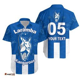 Custom Text and Number Kangaroos Laramba Roos Hawaiian Shirt Football Club