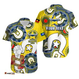 Custom Personalised Cowboys Rugby NAIDOC Week Hawaiian Shirt Let's Fight Together
