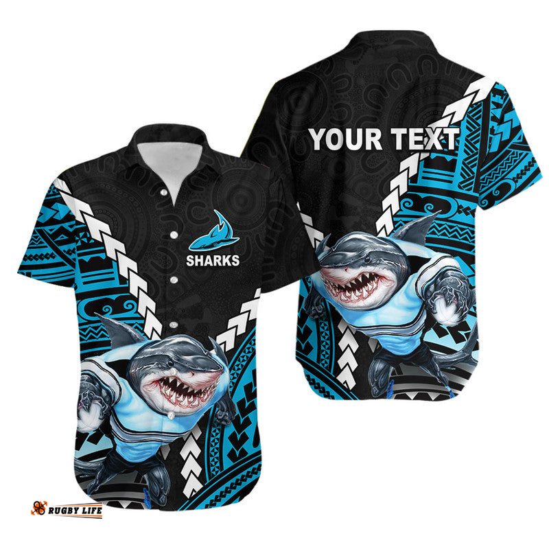 Sharks Rugby Hawaiian Shirt Mix Polynesian