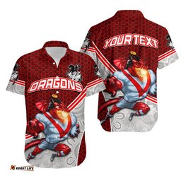 Custom Personalised Dragons Rugby Hawaiian Shirt Mix Aboriginal Simple