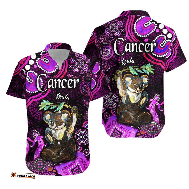 Australian Astrology Hawaiian Shirt Cancer Koala Zodiac Aboriginal Vibes Pink