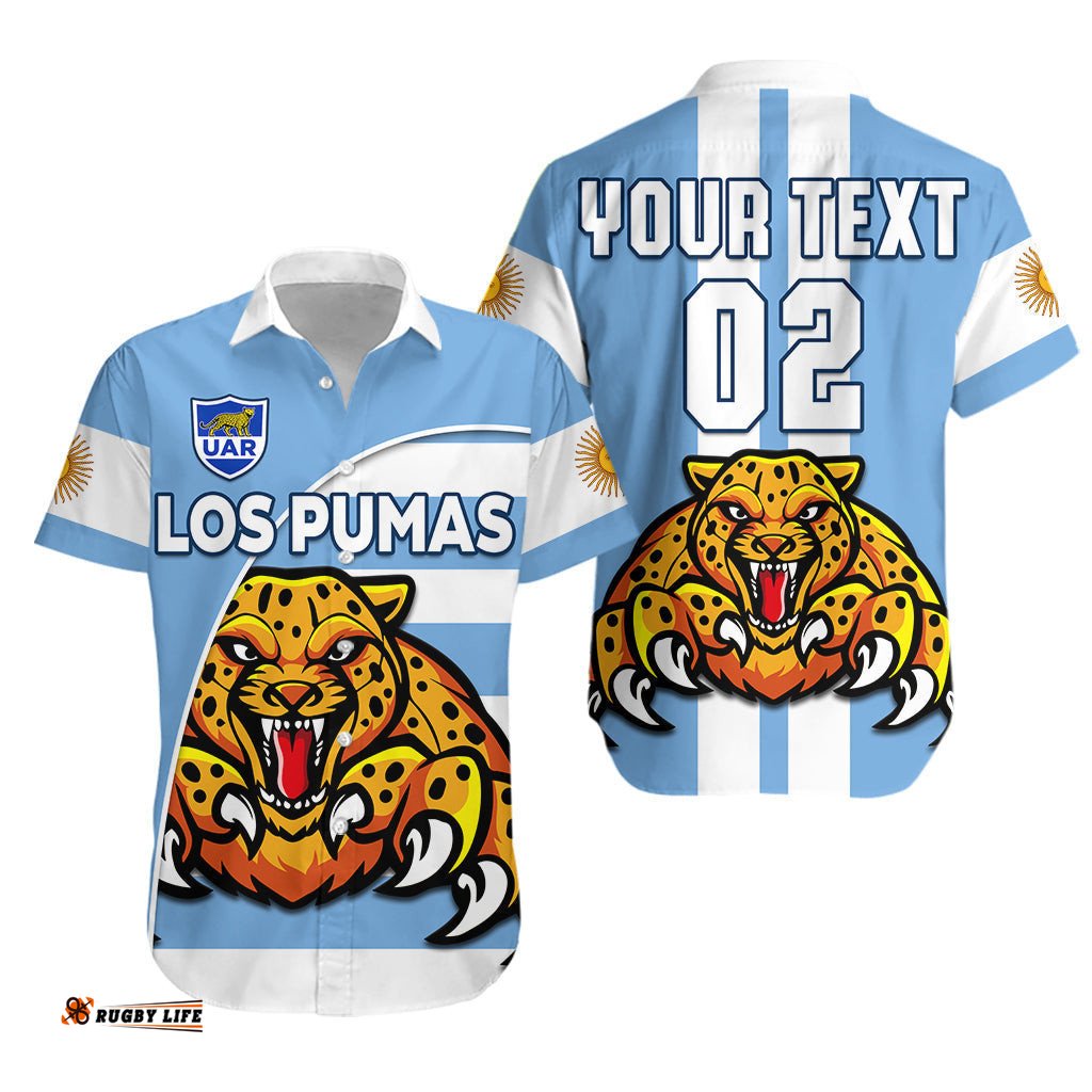 Custom Text And Number Argentina Rugby Hawaiian Shirt Los Pumas We Are The Champions