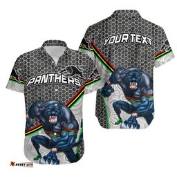 Custom Personalised Panthers Rugby Hawaiian Shirt Mix Aboriginal Simple