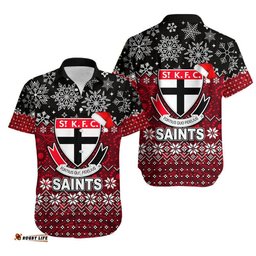 Saints Hawaiian Shirt Christmas