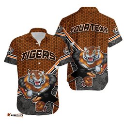 Custom Personalised Tigers Rugby Hawaiian Shirt Mix Aboriginal Simple