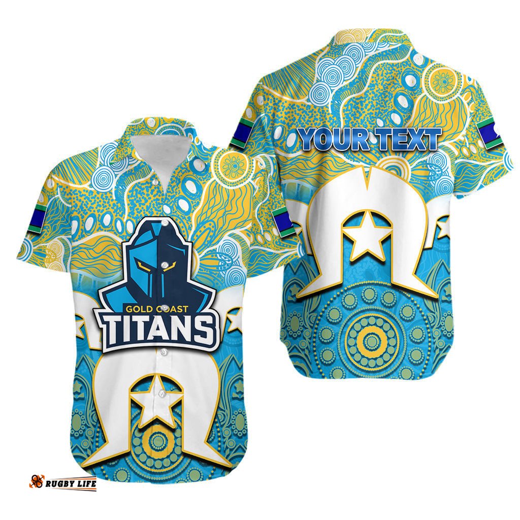 Custom Personalised Titans Torres Strait Islanders Mix Aboriginal Hawaiaan Shirt